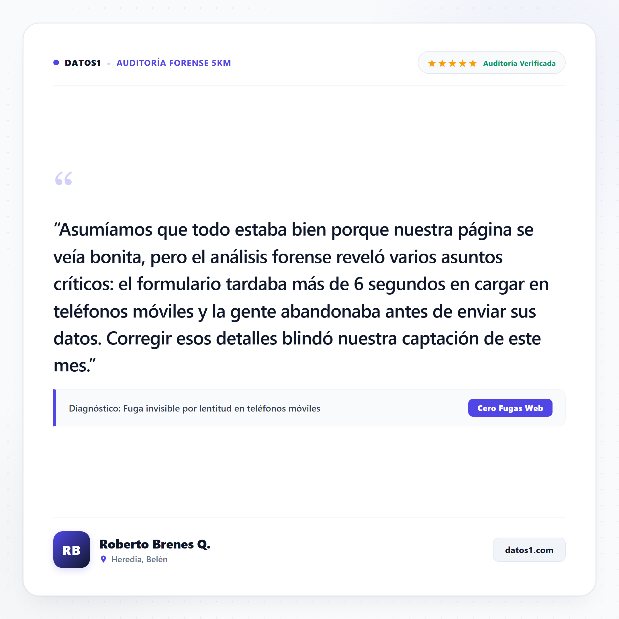 Testimonio de Roberto Brenes Q. - Heredia, Belén - Auditoría Forense DATOS1