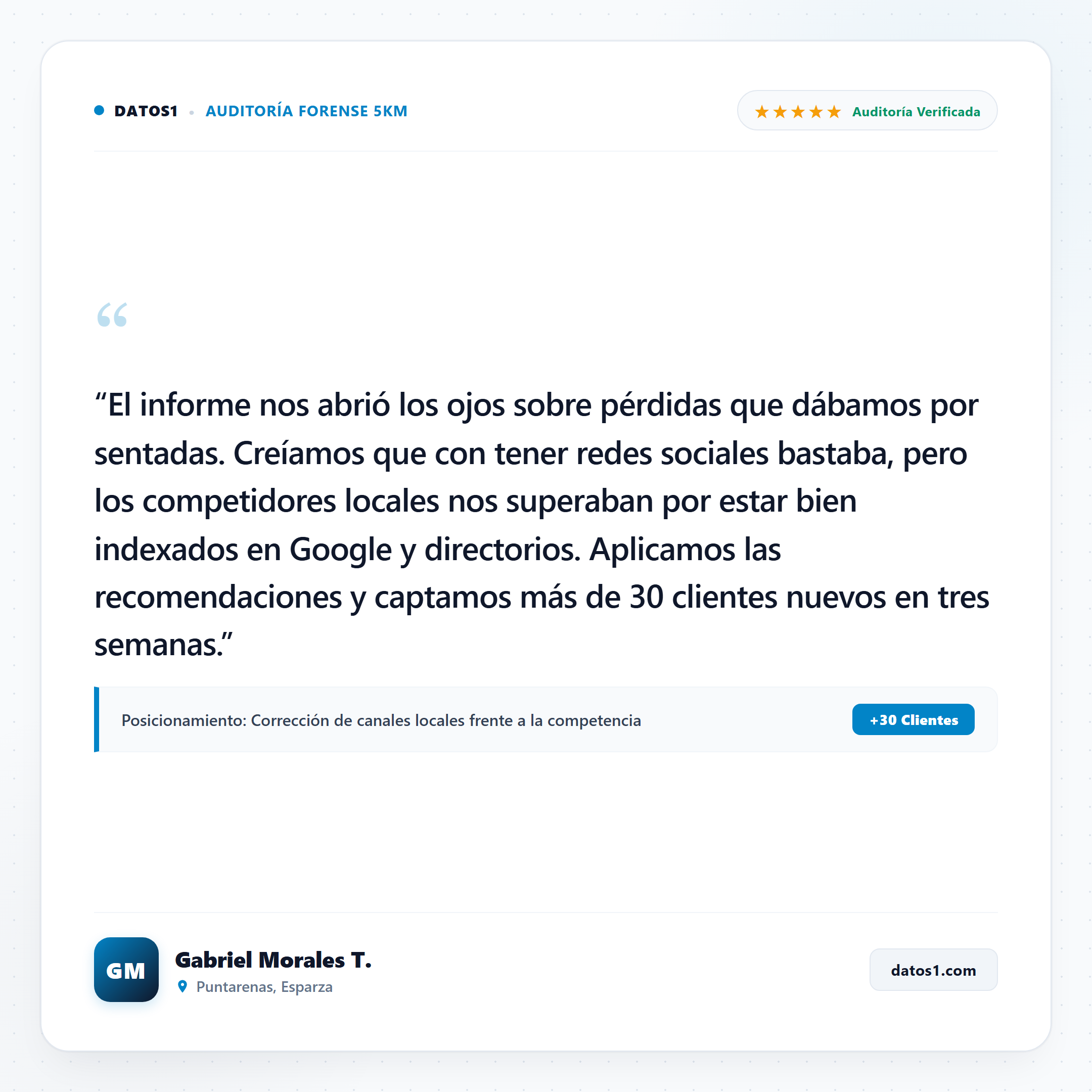 Testimonio de Gabriel Morales T. - Puntarenas, Esparza - Auditoría Forense DATOS1