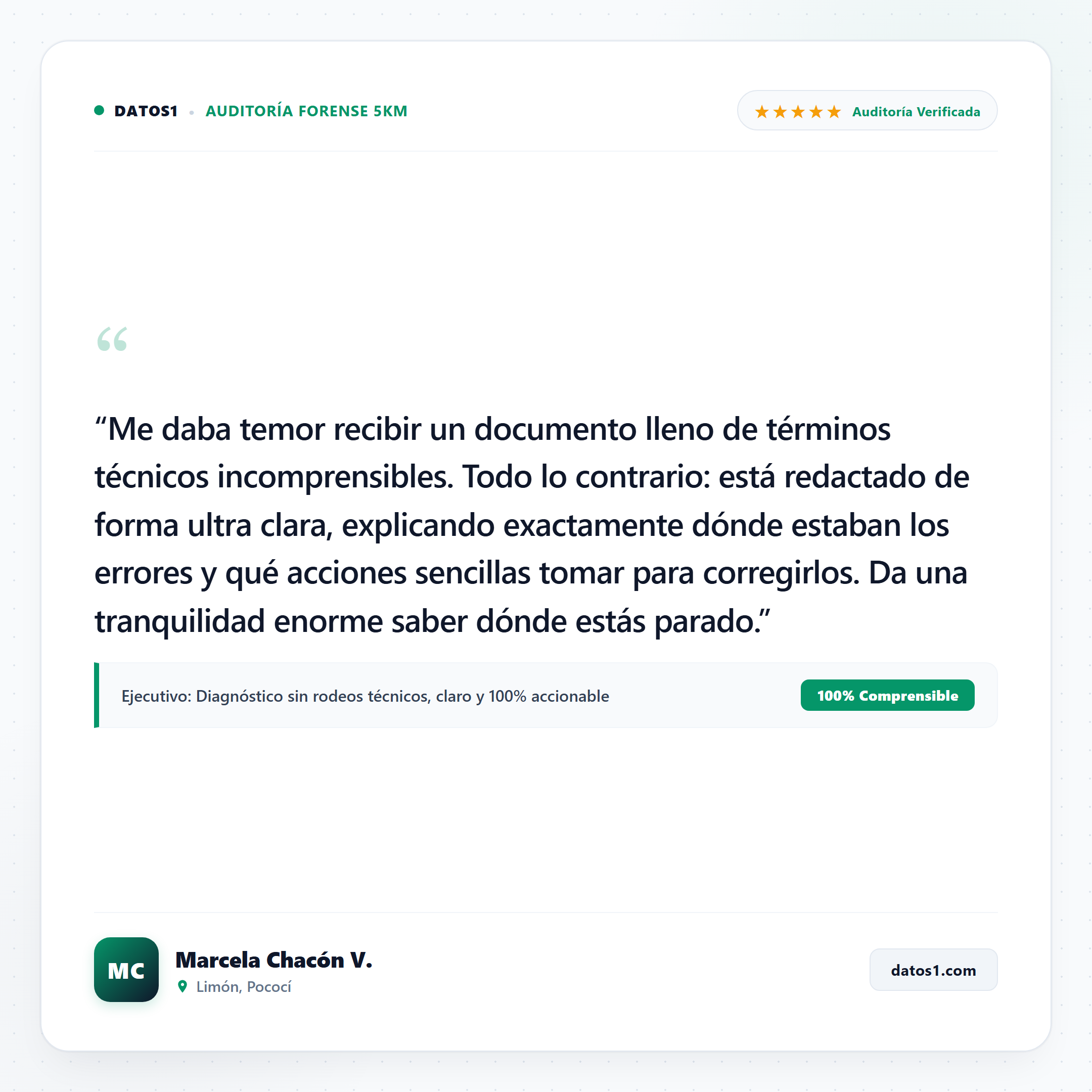 Testimonio de Marcela Chacón V. - Limón, Pococí - Auditoría Forense DATOS1